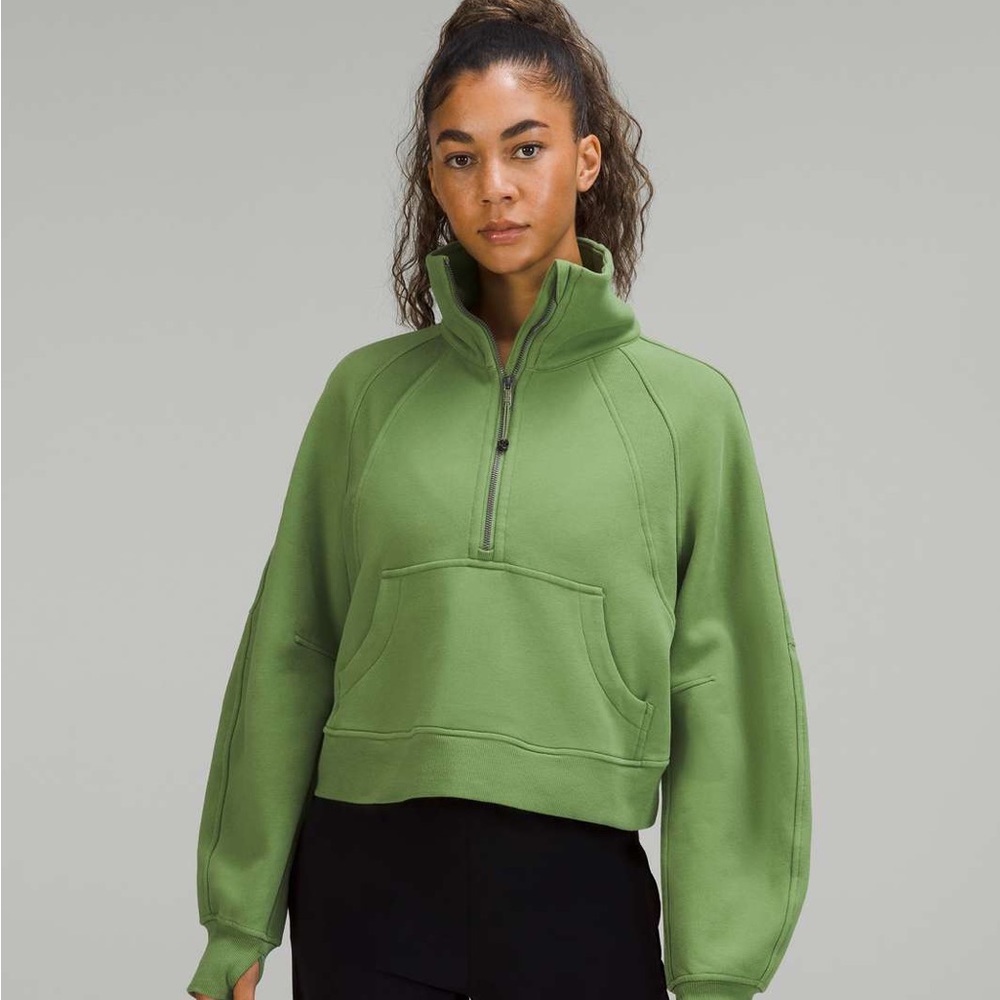Lululemon half zip forest green, foliage green never work with tags